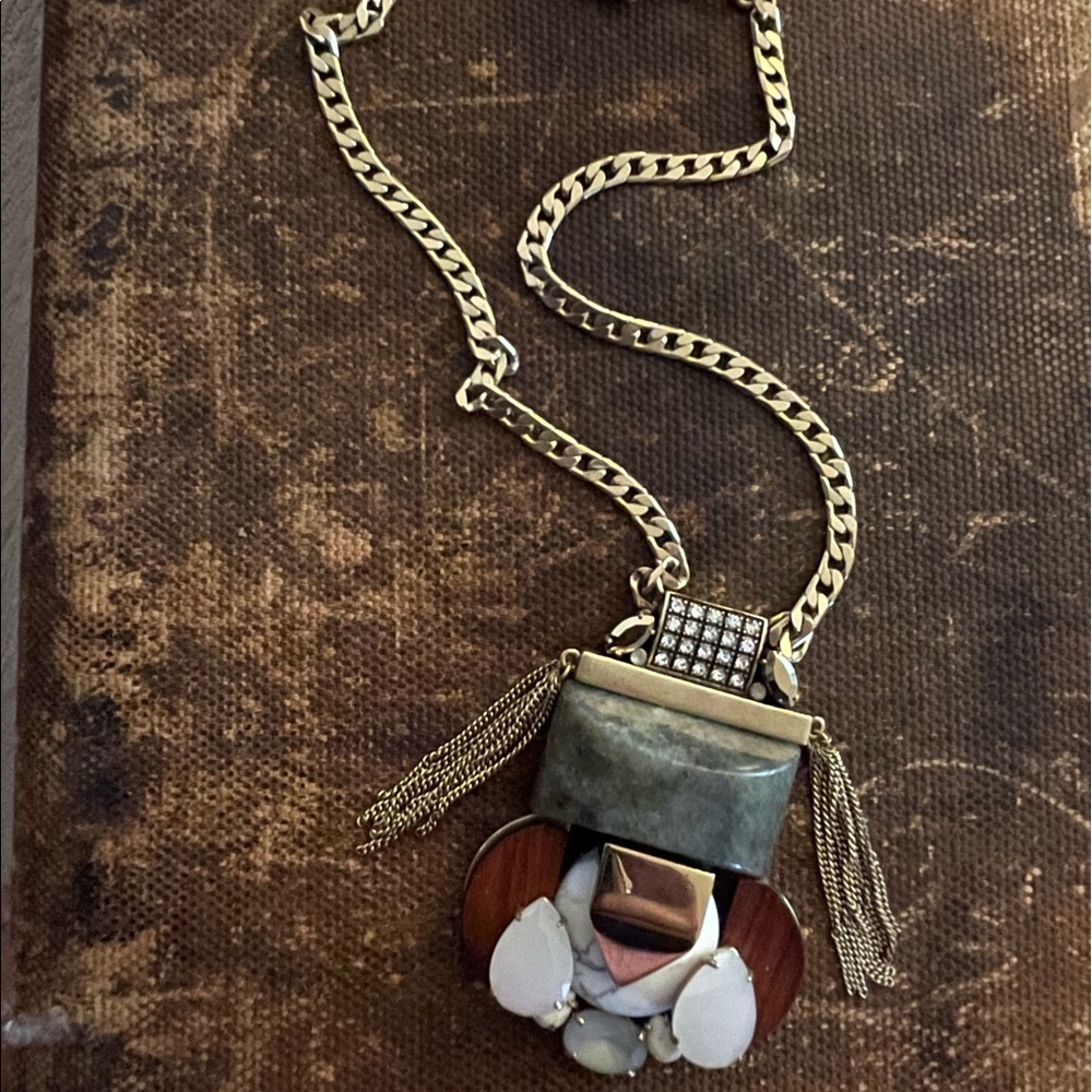 J. Crew  Rare - Jeweled Mixed Stone Pendant Necklace